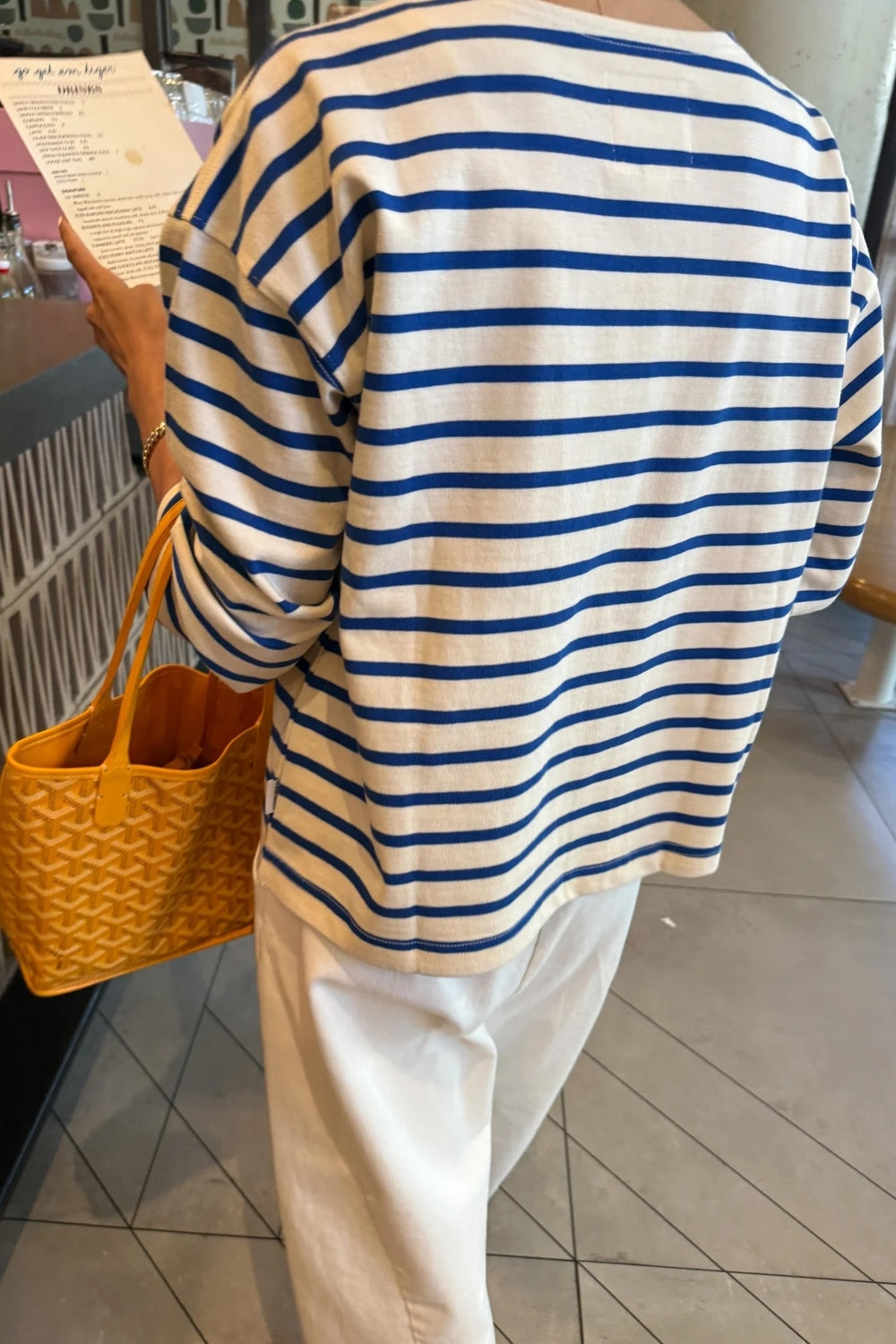 Sailor Top in Blue Stripe on Cream