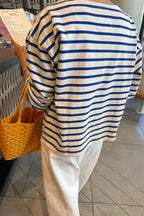 Sailor Top in Blue Stripe on Cream