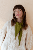 Merino Wool Triangle Scarf in Olive