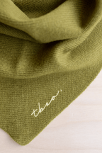 Merino Wool Triangle Scarf in Olive