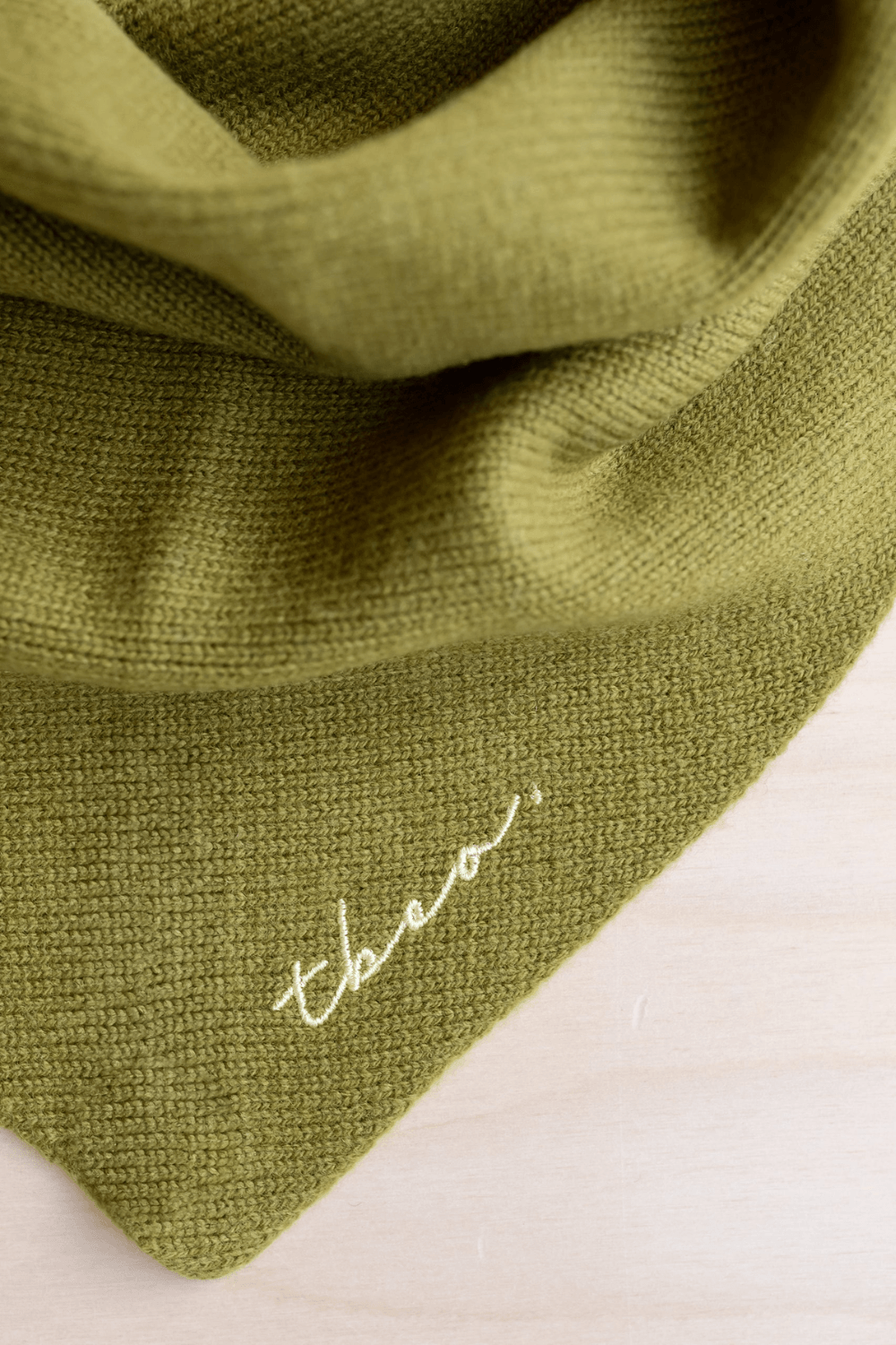 Merino Wool Triangle Scarf in Olive