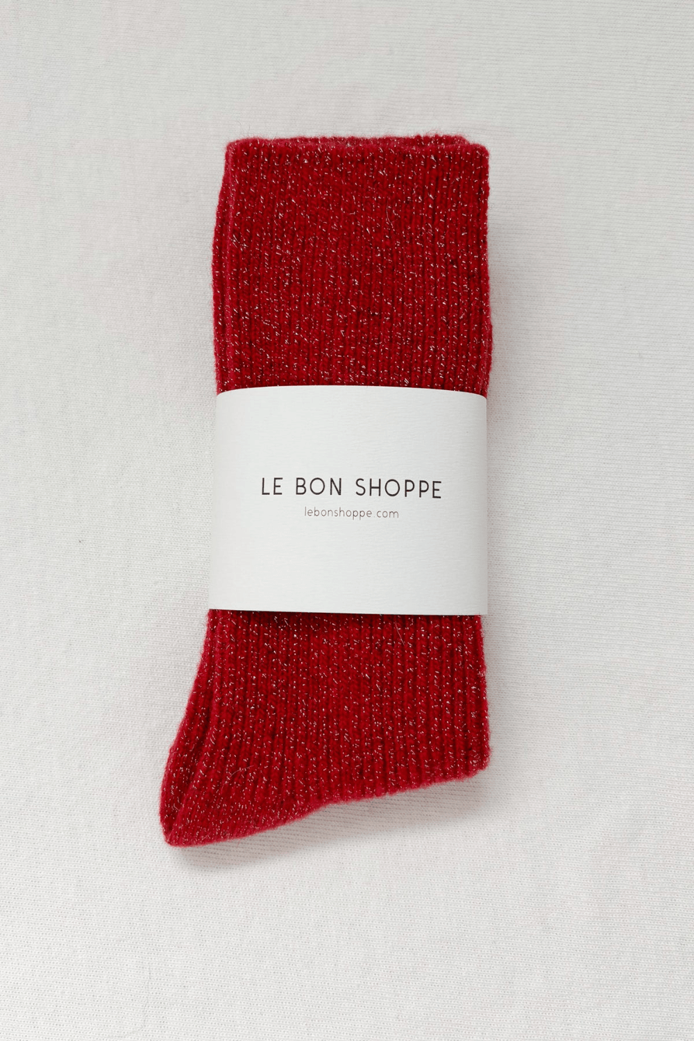 Winter Sparkle Socks in Poinsettia