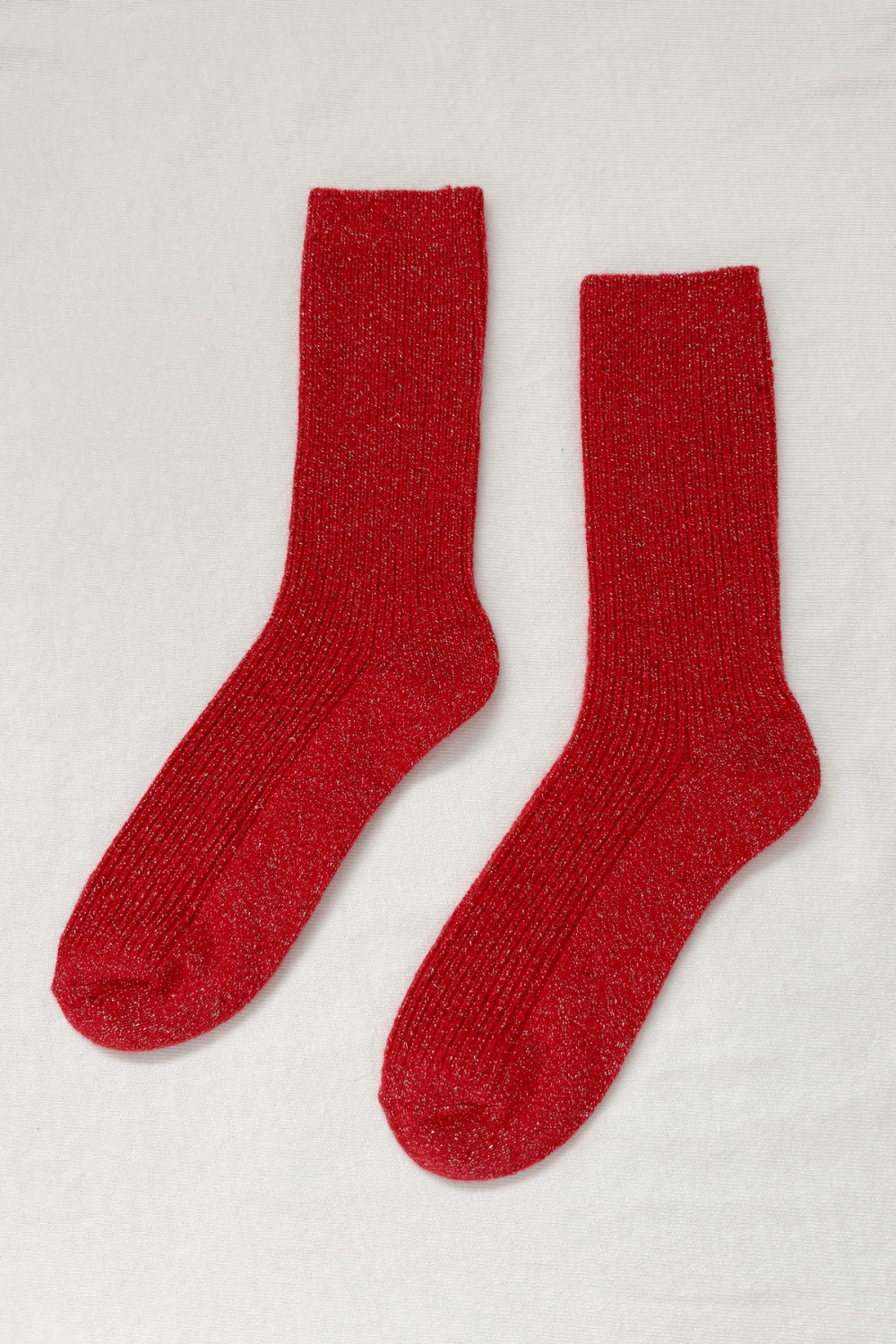Winter Sparkle Socks in Poinsettia