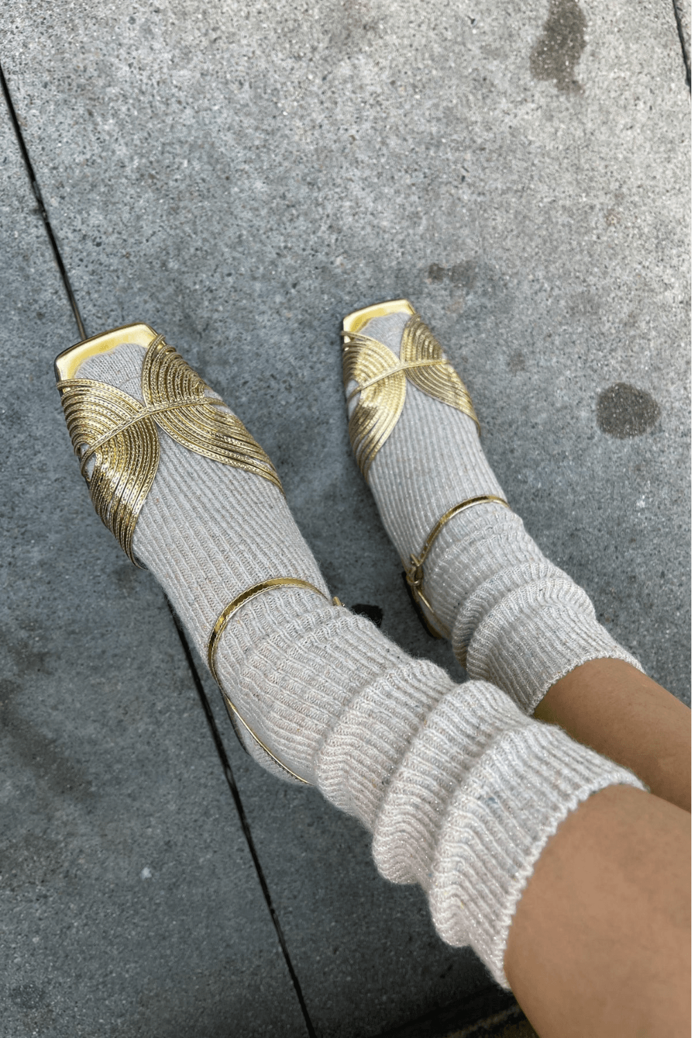 Winter Sparkle Socks in Champagne