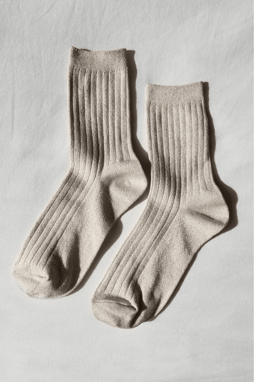 Her Socks - Modal Lurex in Ivory Gold Glitter