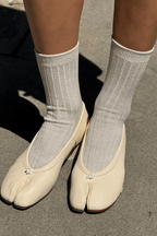 Her Socks - Modal Lurex in Ivory Gold Glitter