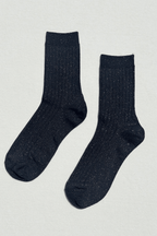 Her Socks - Modal Lurex in Copper Black