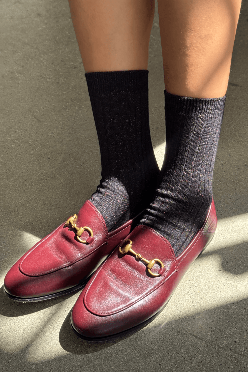 Her Socks - Modal Lurex in Copper Black