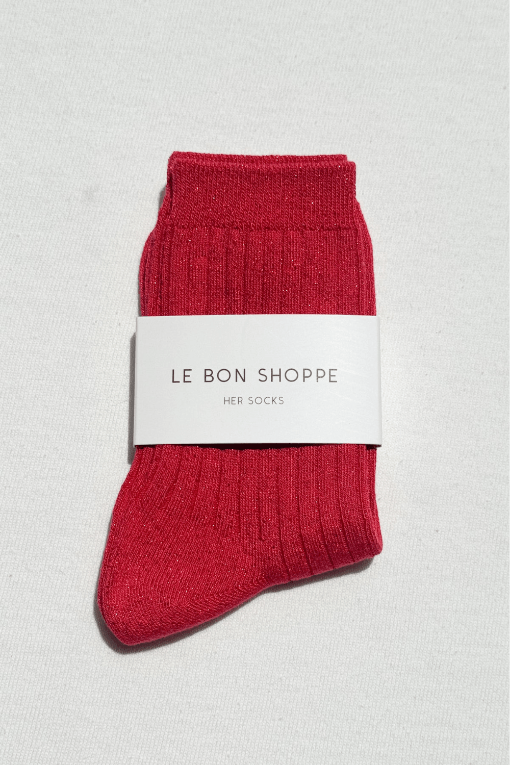 Her Socks - Modal Lurex in Ruby Glitter