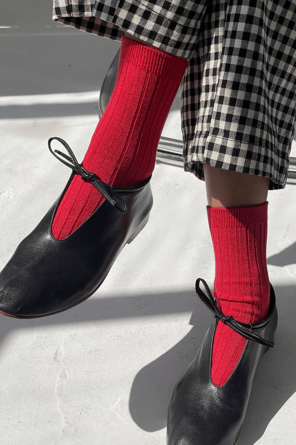 Her Socks - Modal Lurex in Ruby Glitter