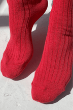 Her Socks - Modal Lurex in Ruby Glitter