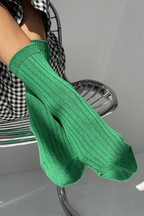 Her Socks - Modal Lurex in Emerald Glitter