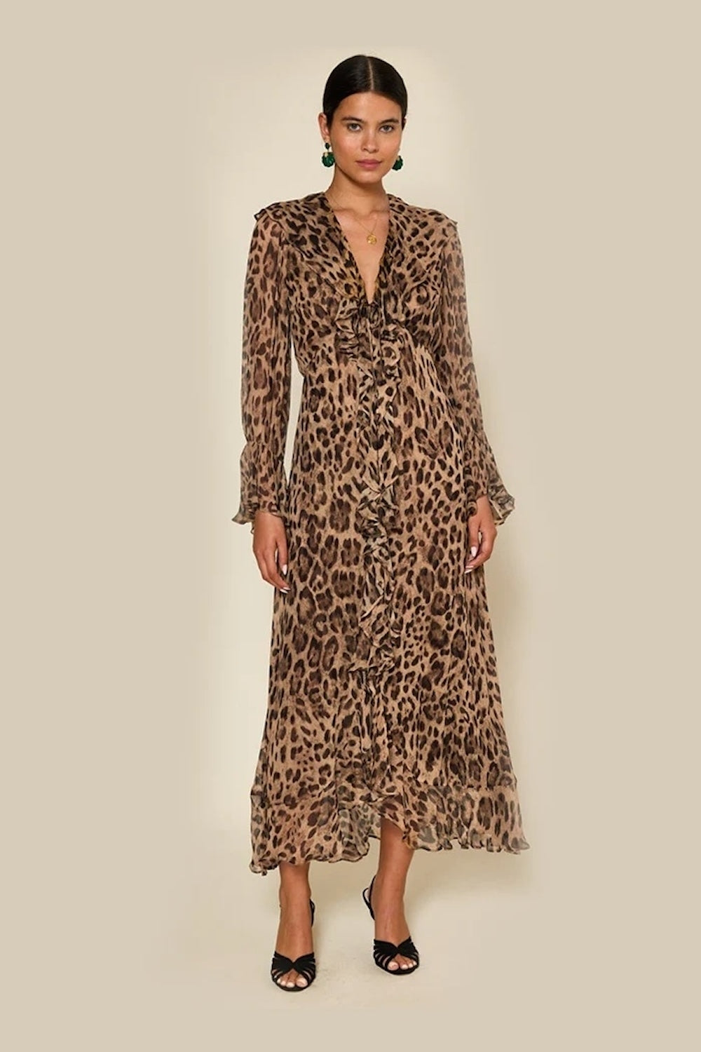 Gracye Dress in Mila Leopard Brown