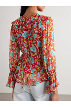 Ami Top in Butterfly Floral Red