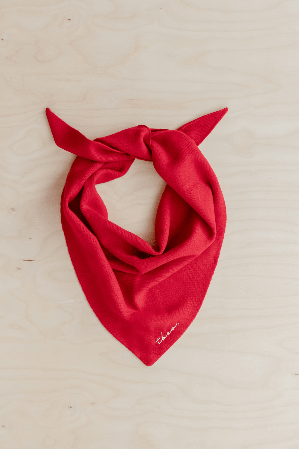 Merino Wool Triangle Scarf in Red