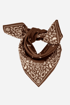Cotton Paisley Scarf in Brown 55cm