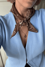 Cotton Paisley Scarf in Brown 55cm