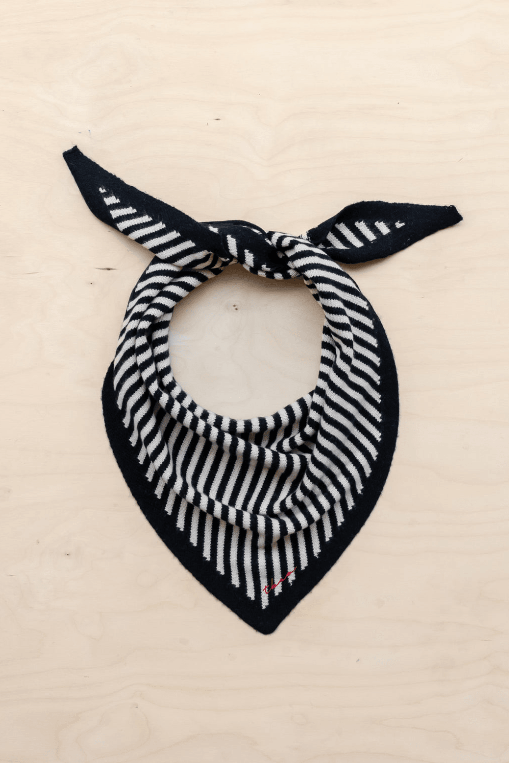 Merino Wool Triangle Scarf in Black