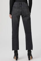 Mason Mid Rise Straight Leg Ankle Jean in Glitz Black Embellished