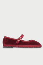 Lucrecia Velvet Mary Jane in Burgundy