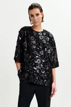 Isparkle Sequin Top in Black