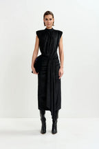 Inche Velvet Jersey Dress in Black