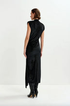 Inche Velvet Jersey Dress in Black