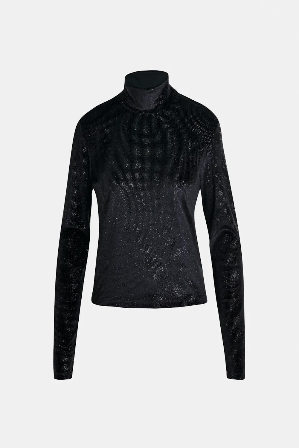 Indienne Velvet Jersey Top in Black