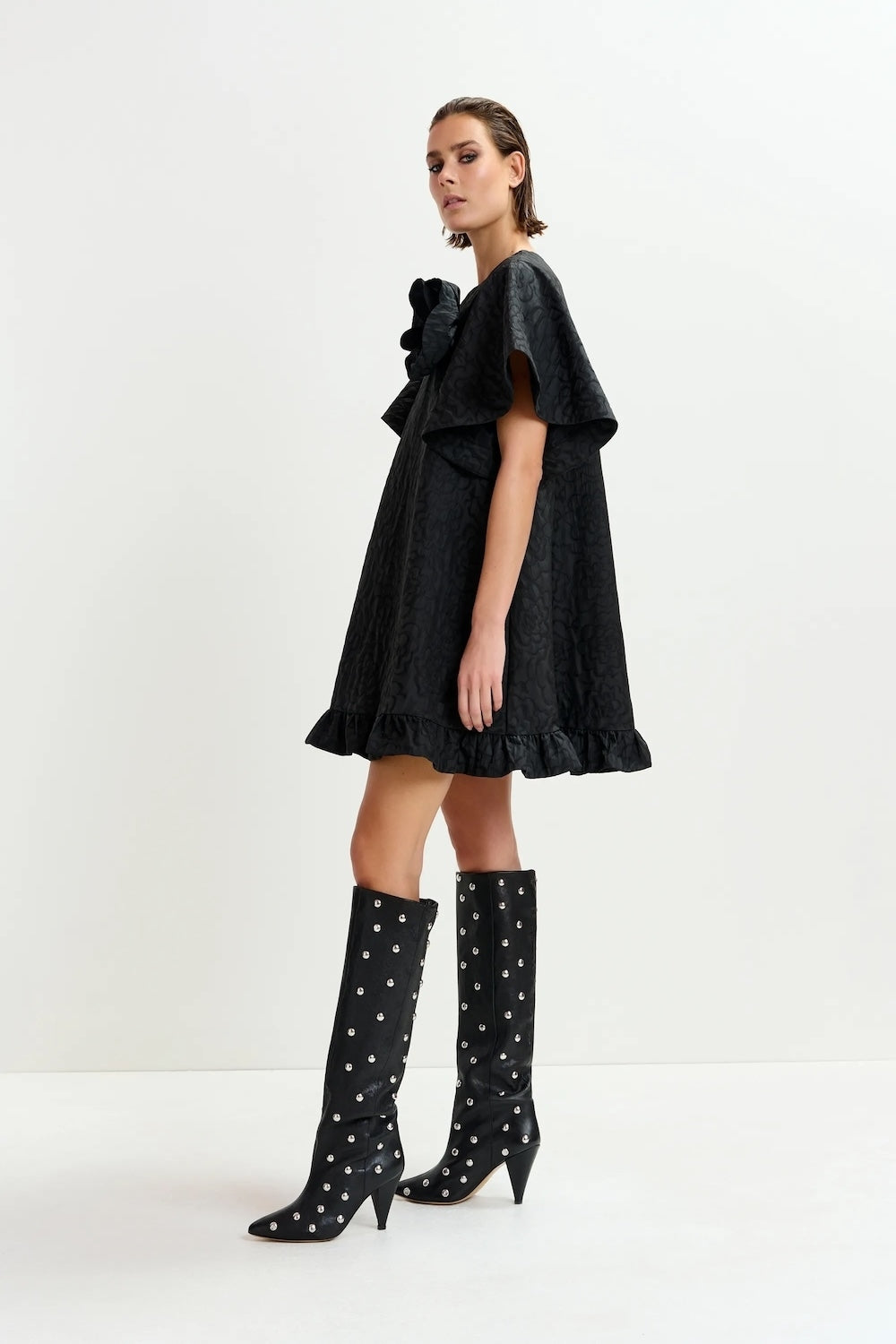 Ising A-Line Dress in Black