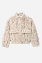 Saros Faux Fur Jacket in Ecru