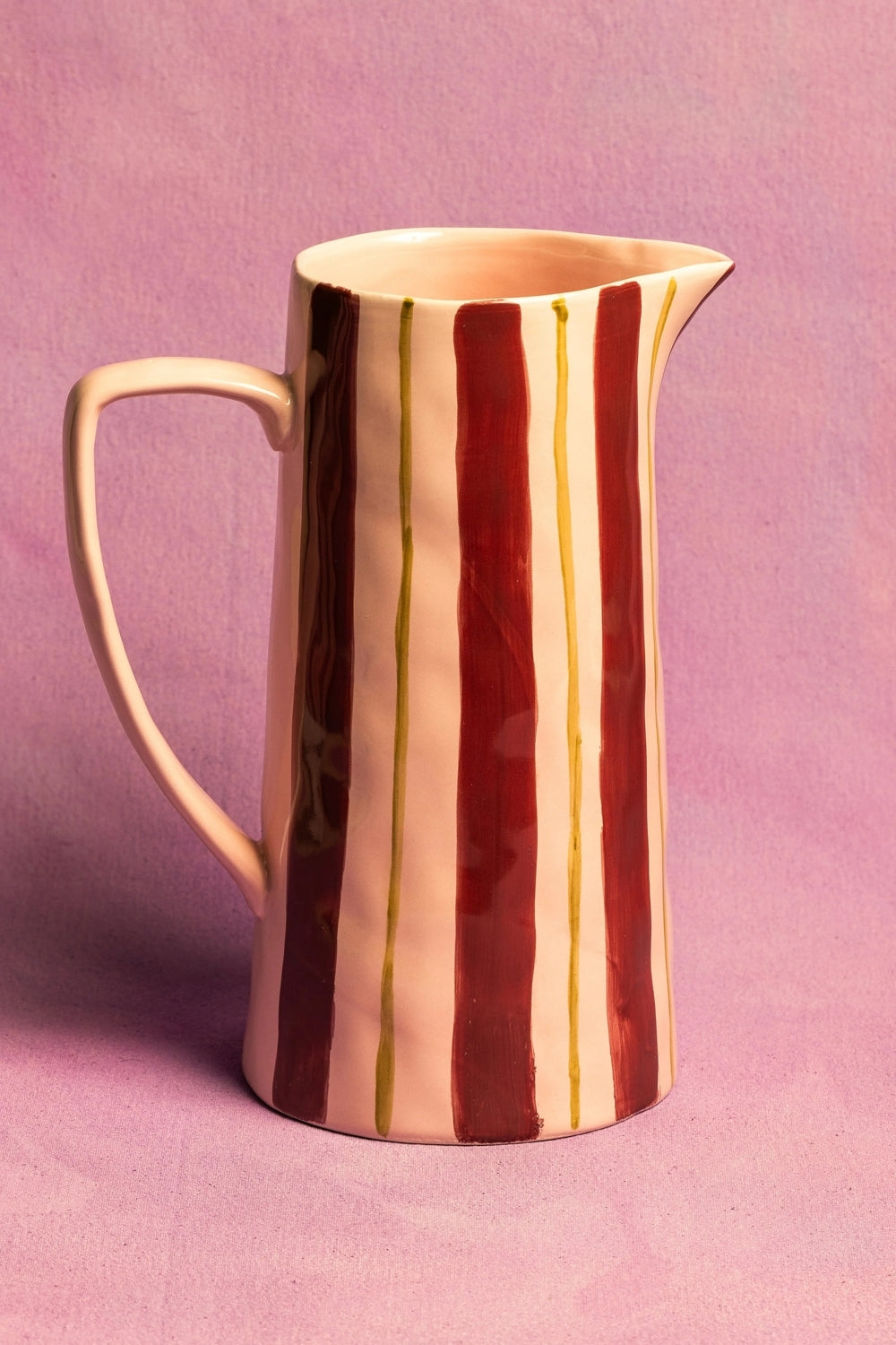 Marcelle Stripe Jug - Pink/Burgundy