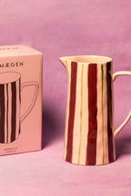 Marcelle Stripe Jug - Pink/Burgundy