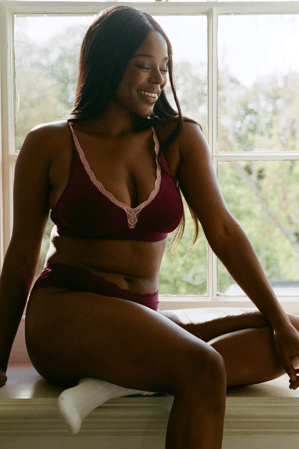 The Original Knicker - Black Cherry & Dusky Pink
