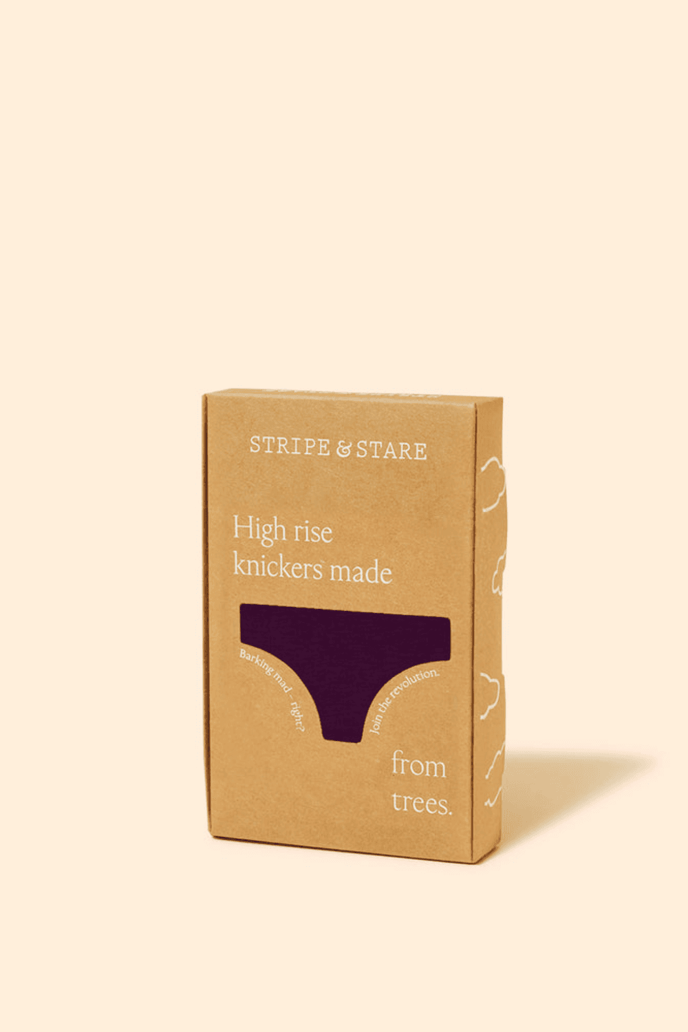 High Rise Knicker - Black Cherry & Dusky Pink