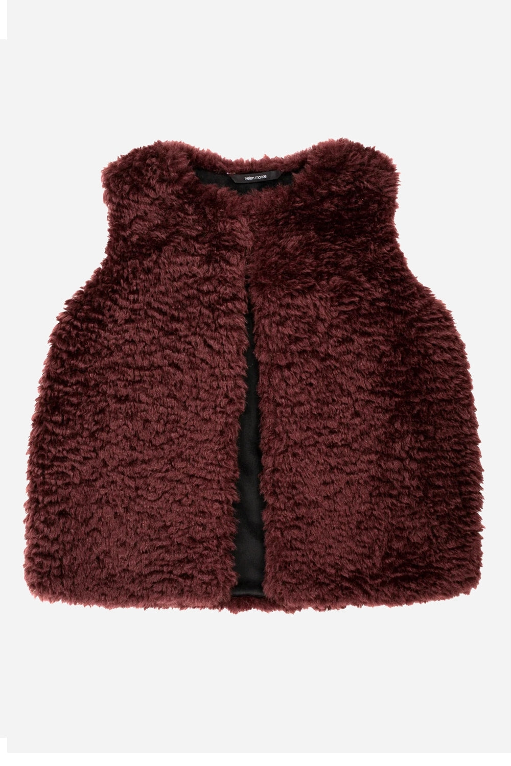 Faux Sheepskin Burgundy Gilet