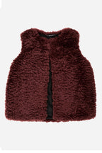 Faux Sheepskin Burgundy Gilet