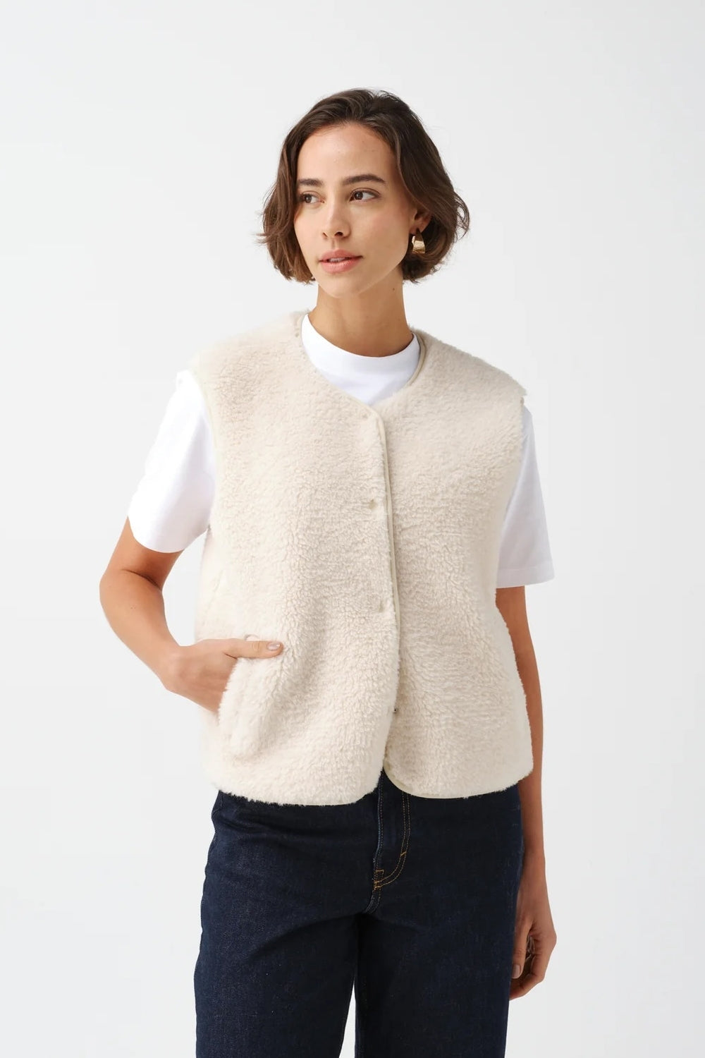 Sport Gilet in Ecru