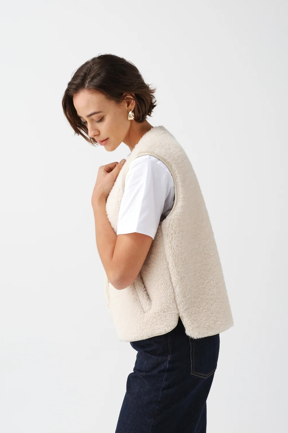 Sport Gilet in Ecru