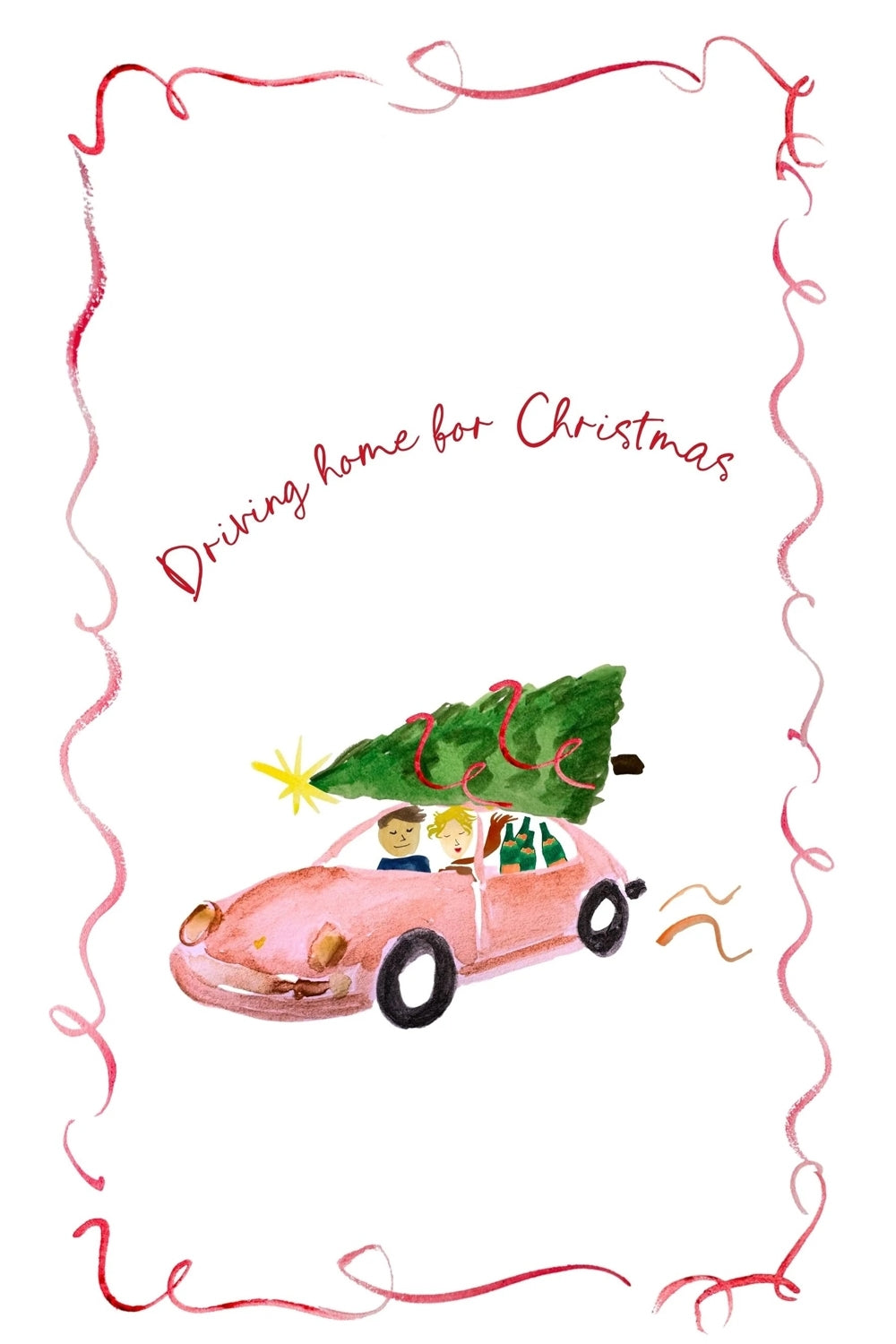 Driving Home For Christmas Tea Towel