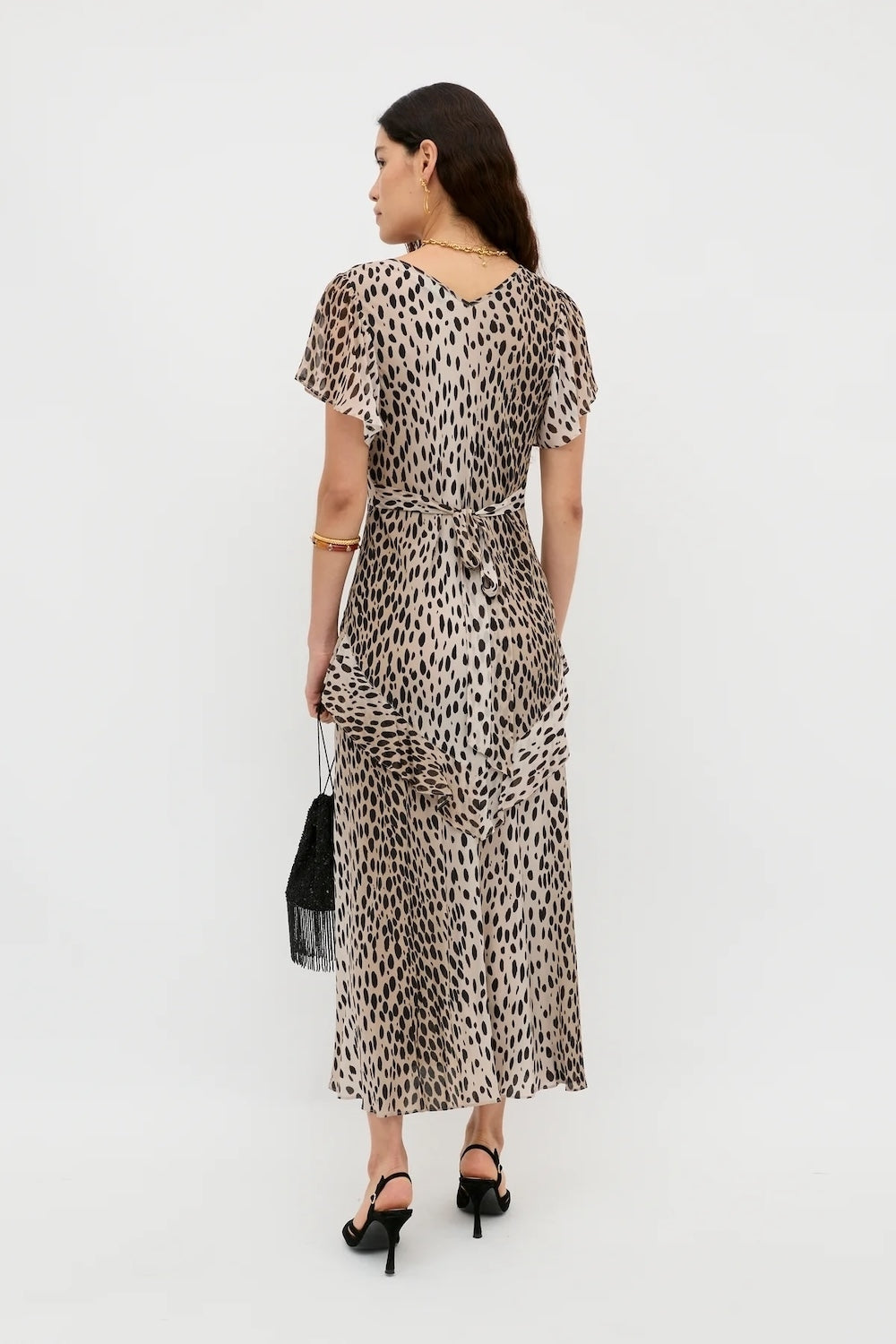 Evie Dress in Antelope Spot Black