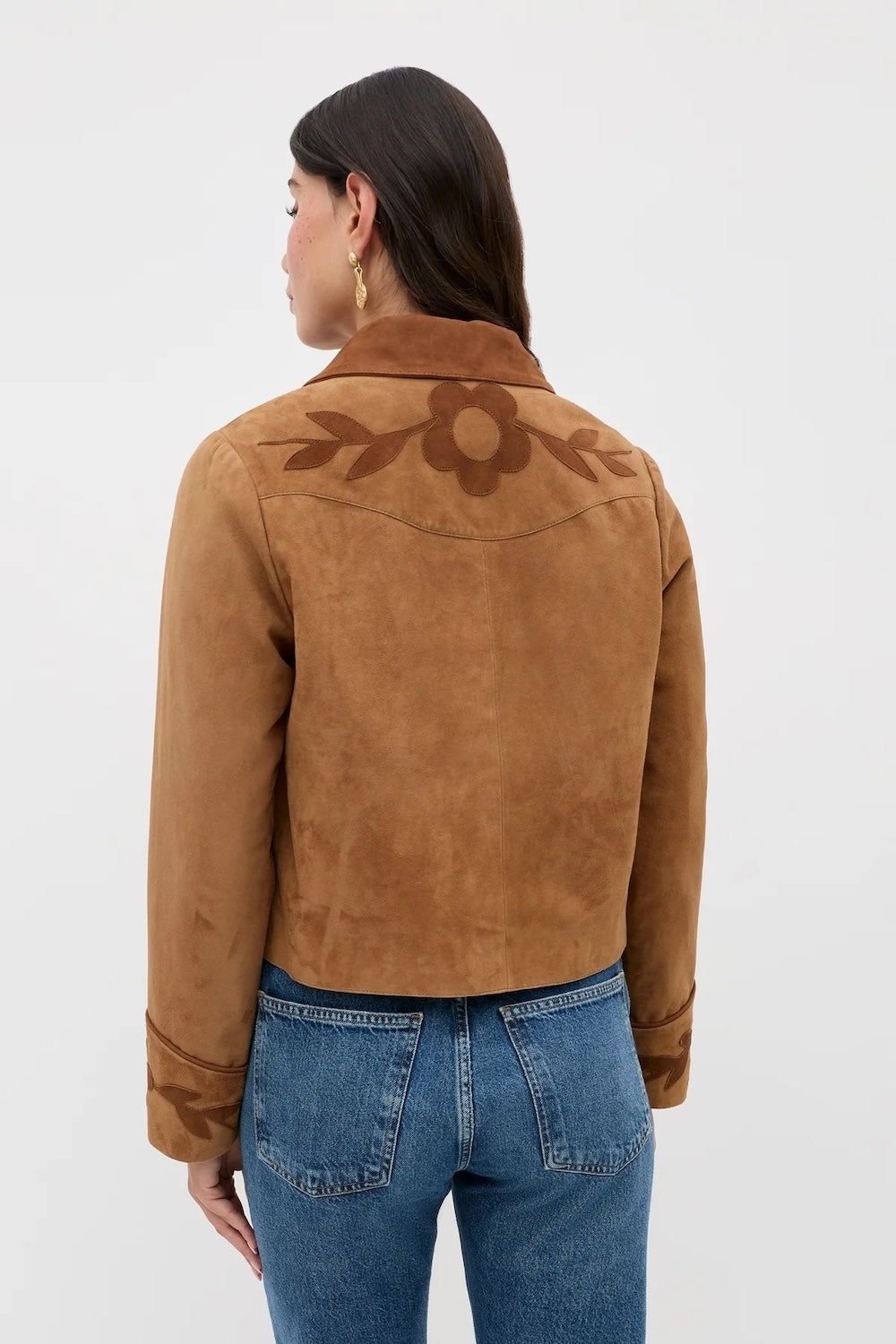 Dionne Jacket in Retro Daisy Applique Tan
