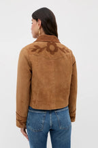 Dionne Jacket in Retro Daisy Applique Tan