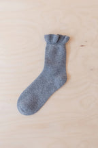 Merino Wool Socks in Charcoal Frilly