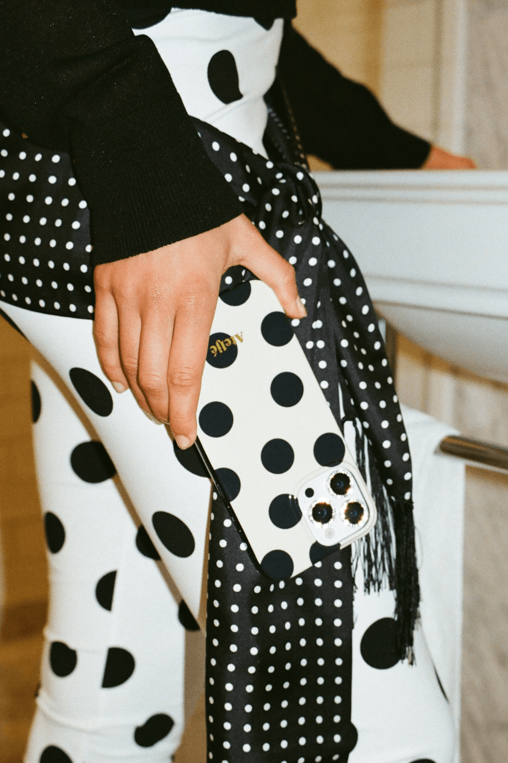 Ivory Polka Dot Case - iphone 17