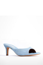 Mazy 55 Calf Suede Heels in Porcelain Blue