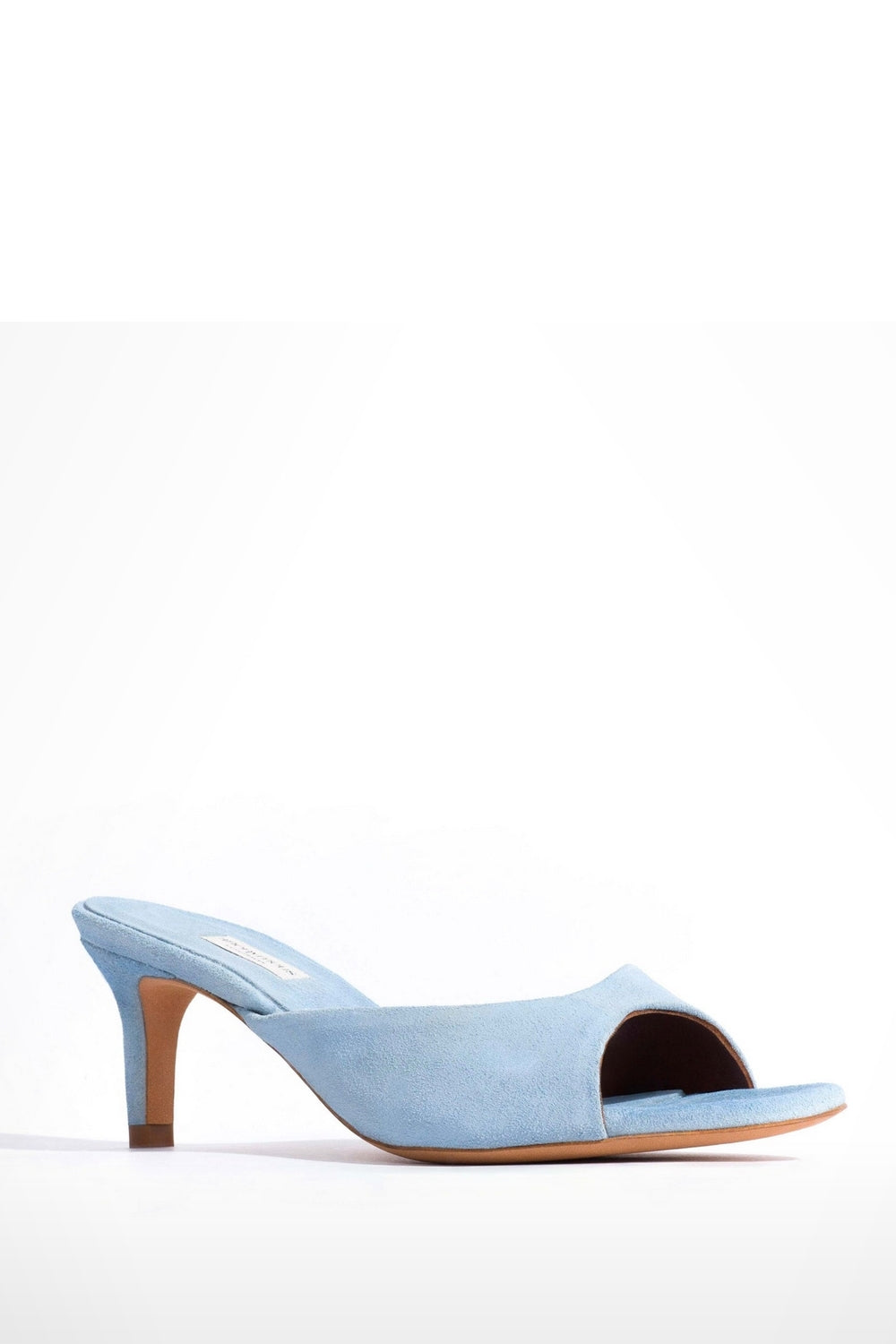 Mazy 55 Calf Suede Heels in Porcelain Blue
