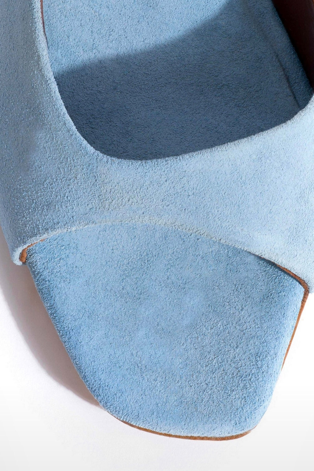 Mazy 55 Calf Suede Heels in Porcelain Blue