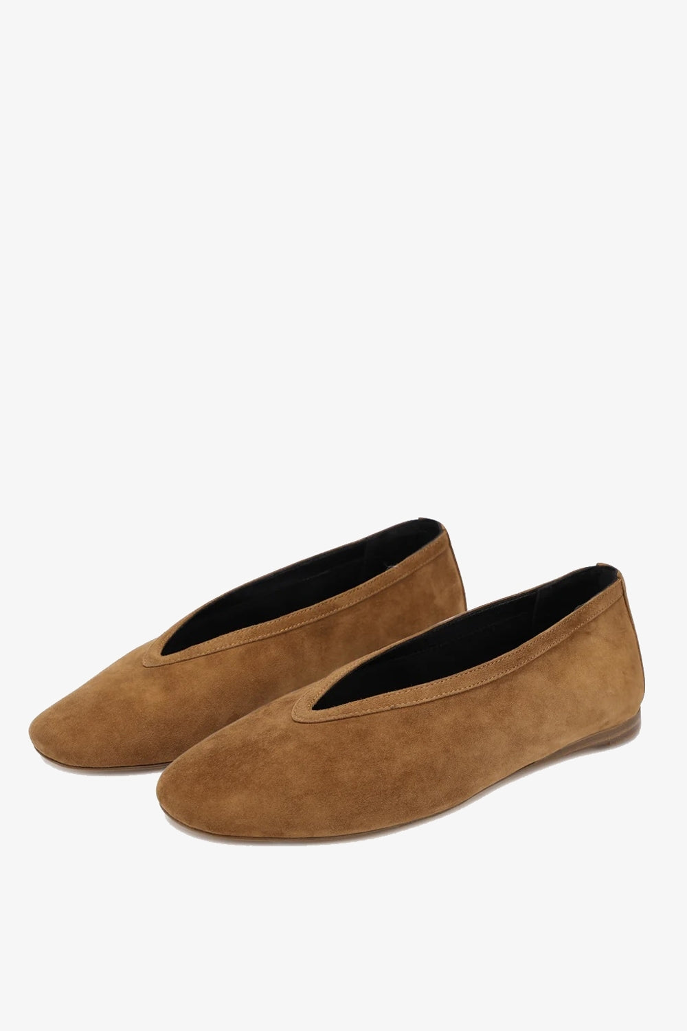 Lane Ballet Flats in Chestnut Suede