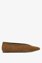 Lane Ballet Flats in Chestnut Suede