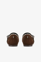 Lova Mary Jane Flats in Chocolate Suede